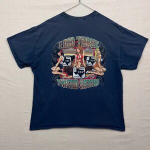 Twisted Sisters I Did Three Ranch Road Motorcycle Stop Graphic T Shirt Mens XL